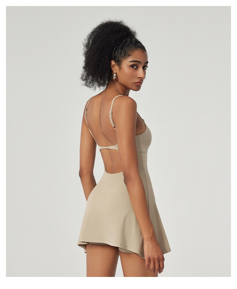 Luxe Flow Backless Sports Dress