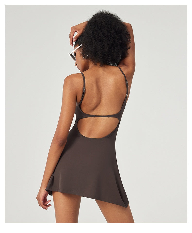Luxe Flow Backless Sports Dress
