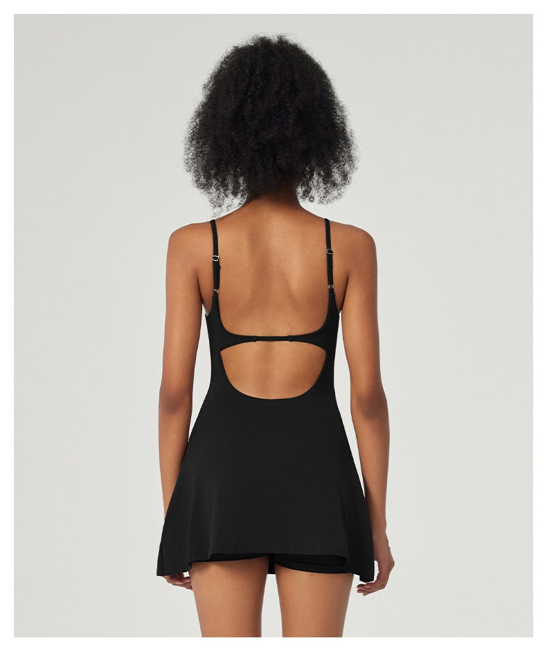 Luxe Flow Backless Sports Dress