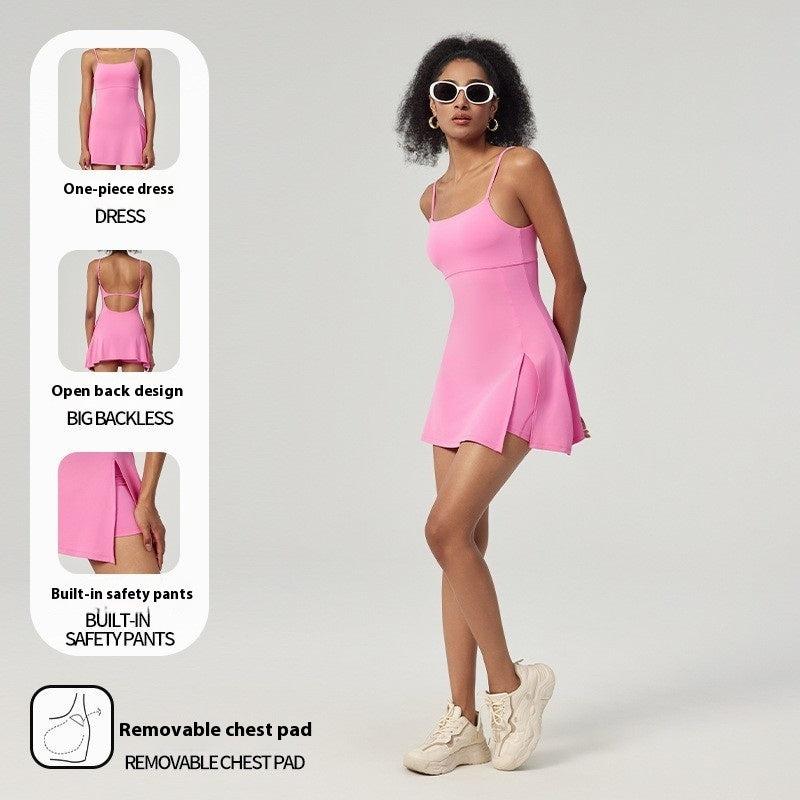 Luxe Flow Backless Sports Dress