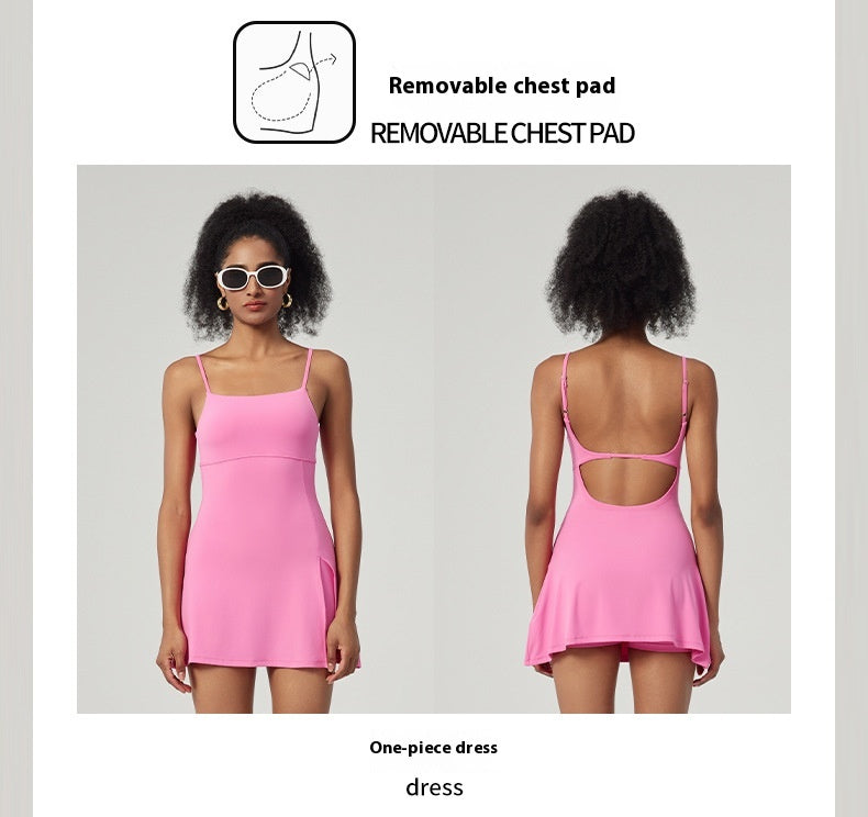 Luxe Flow Backless Sports Dress