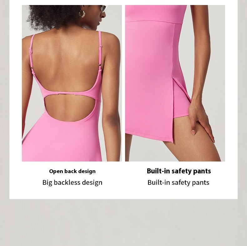 Luxe Flow Backless Sports Dress