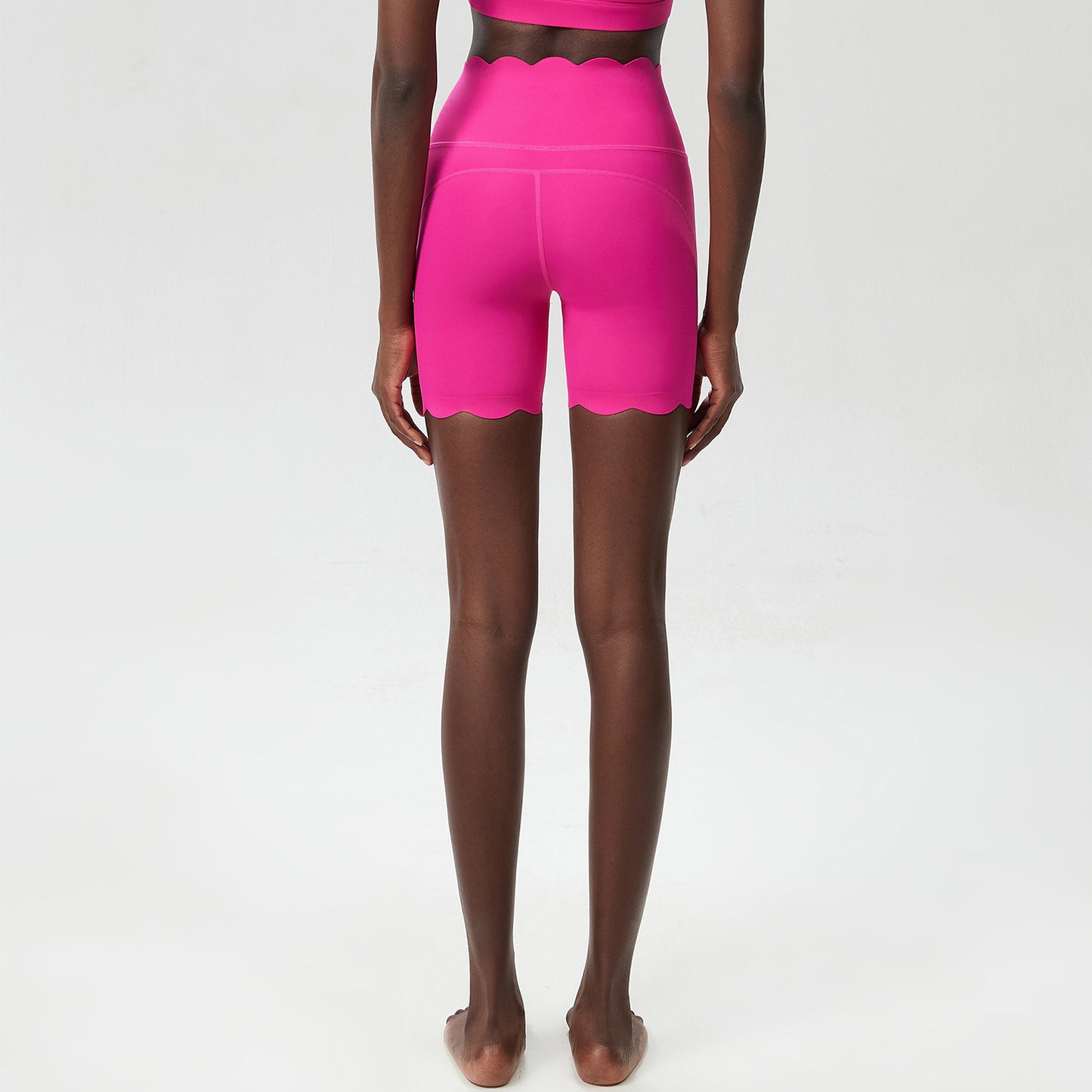 High Waist Scallop Edge Short - Mid Length