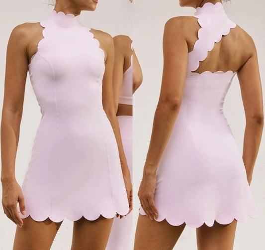 Asymmetrical Scallop Edge Dress