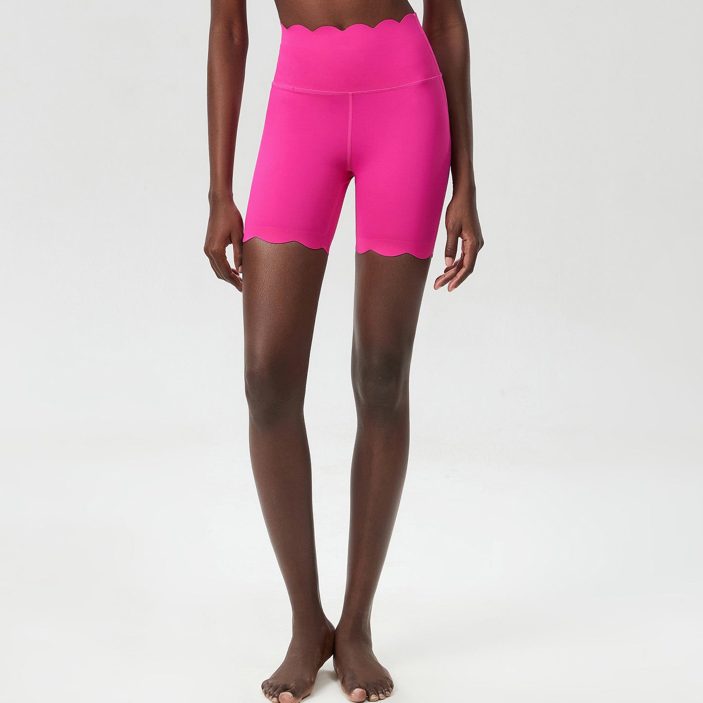 High Waist Scallop Edge Short - Mid Length